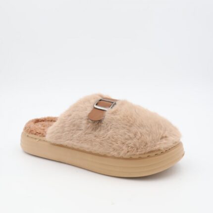 حفاية شتوية للنساء لون بيج بتصميم قشاط