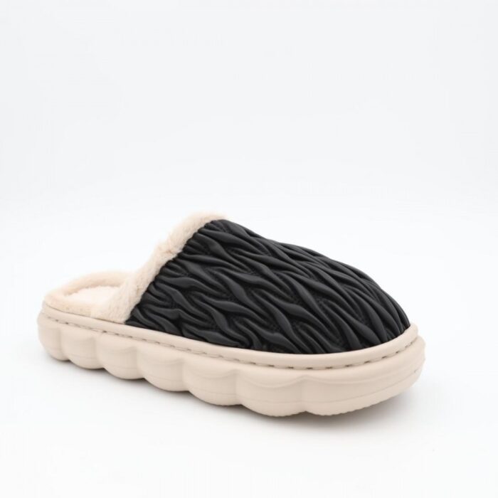 ⁦حفاية شتوية للنساء لون أسود وبيج⁩ - الصورة ⁦4⁩