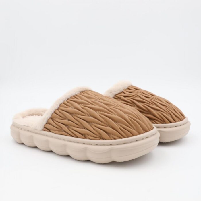 ⁦حفاية شتوية للنساء لون كموني وبيج⁩ - الصورة ⁦2⁩