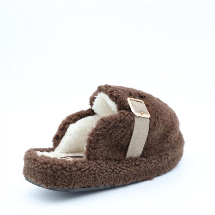 ⁦حفاية شتوية للنساء لون بني بتصميم قشاط⁩ - الصورة ⁦4⁩