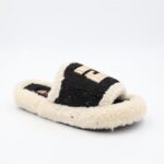 ⁦حفاية شتوية للنساء لون أسود وسكري مفتوحة من الأمام⁩ - الصورة ⁦3⁩