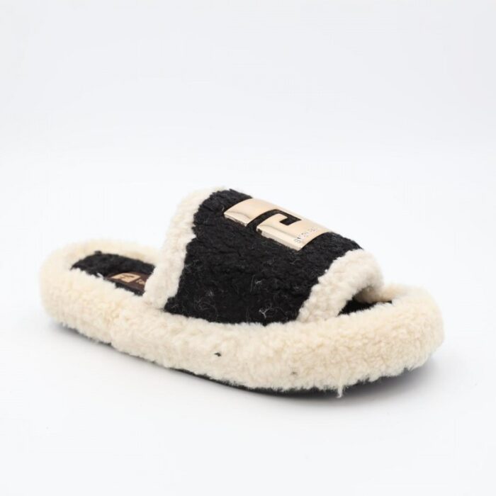 ⁦حفاية شتوية للنساء لون أسود وسكري مفتوحة من الأمام⁩ - الصورة ⁦3⁩