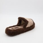 ⁦حفاية شتوية للنساء لون بيج و الأطراف بنية مفتوحة من الأمام⁩ - الصورة ⁦6⁩