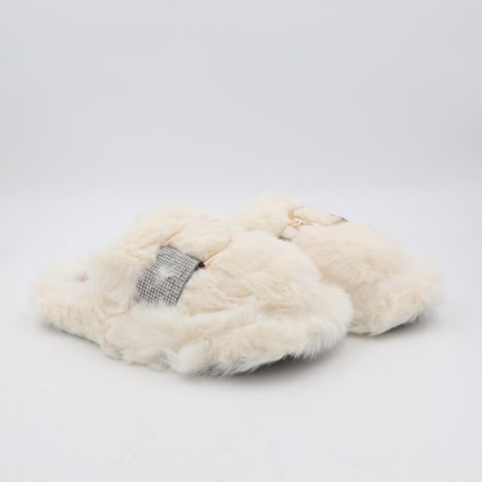 ⁦حفاية شتوية للنساء لون أبيض مع أحجار زركون⁩ - الصورة ⁦2⁩