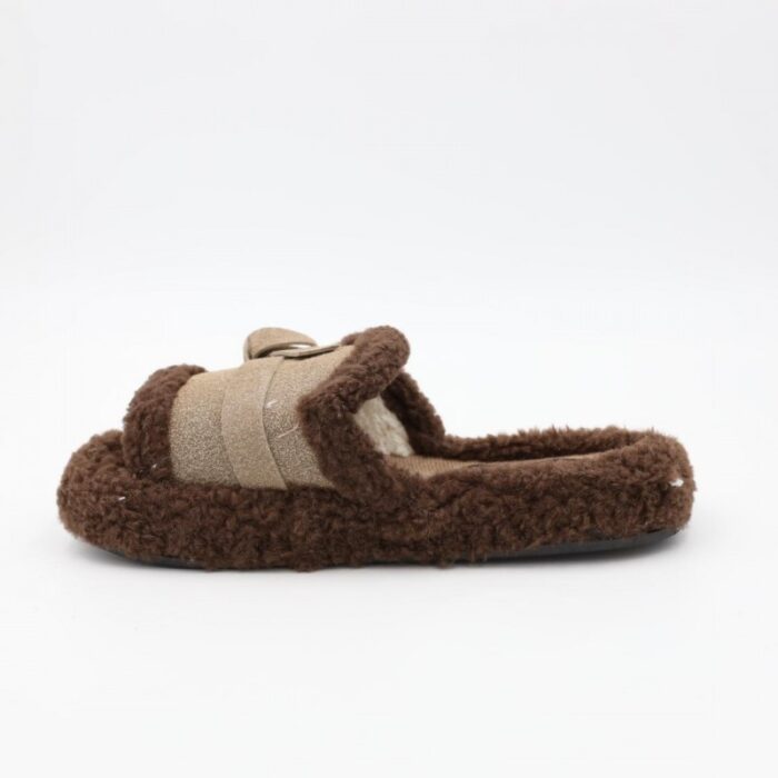 ⁦حفاية شتوية للنساء لون بيج وبني⁩ - الصورة ⁦2⁩