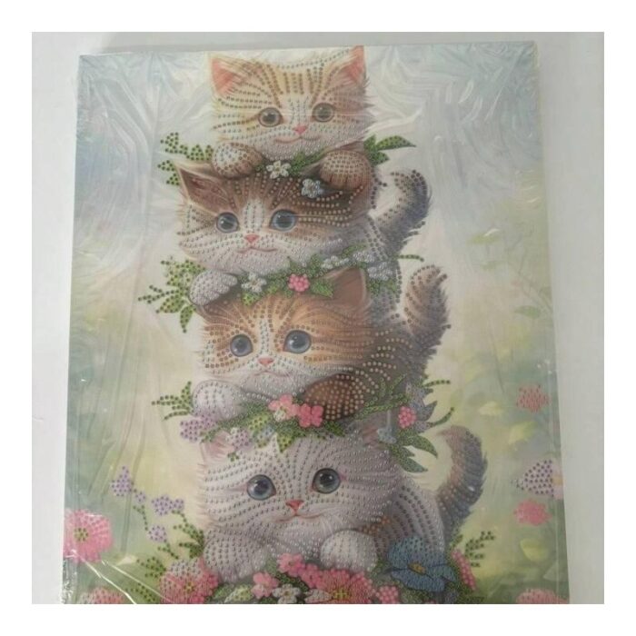 ⁦لوحة تزيين الألماس DIY D5 بتصميم 4 قطط مقاس 33*27 سم⁩ - الصورة ⁦4⁩