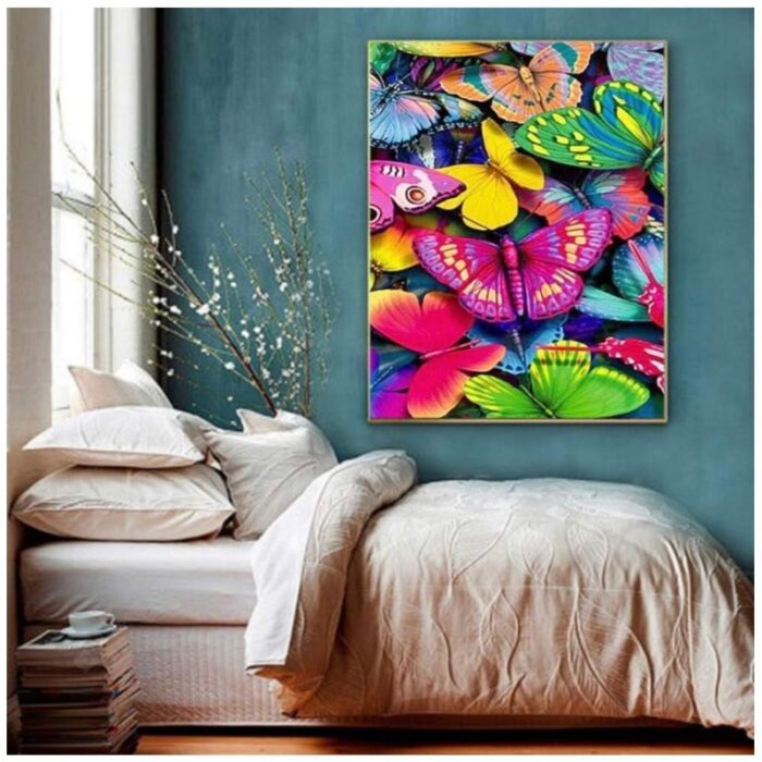 ⁦لوحة تزيين الألماس DIY D5 بتصميم فراشات مقاس 40*30 سم⁩ - الصورة ⁦6⁩