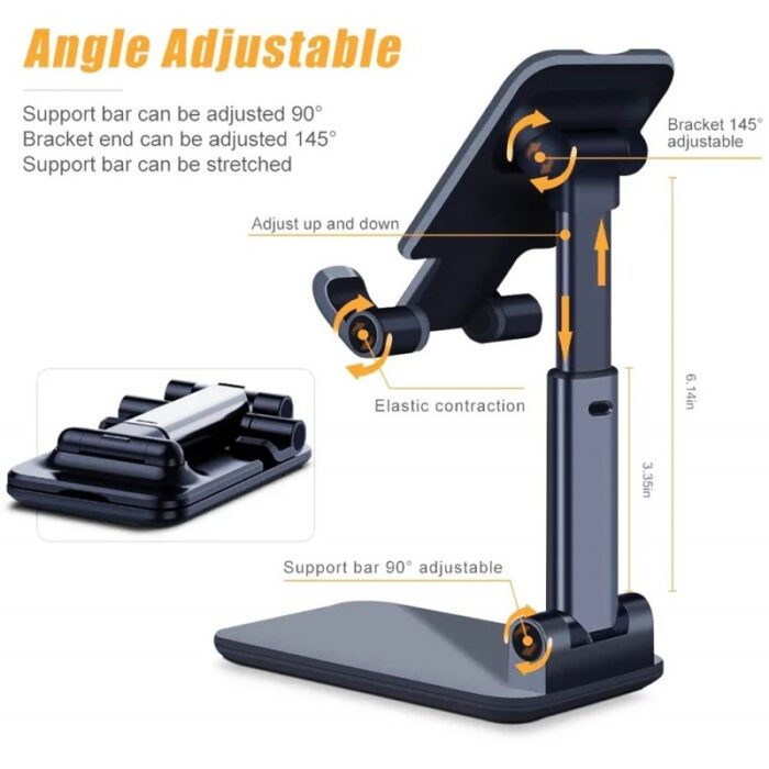 ⁦ستاند هاتف أسود للمكتب⁩ - الصورة ⁦2⁩