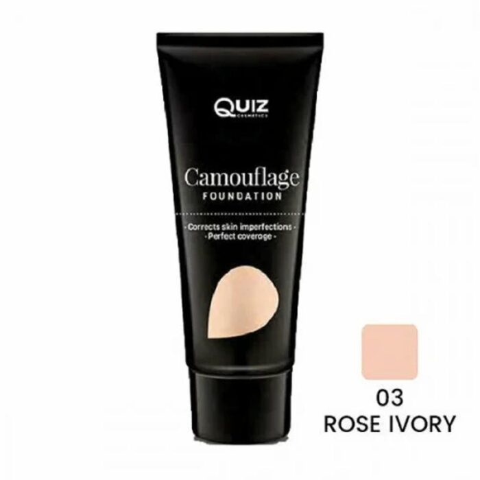 ⁦Quiz camouflage foundation 03 rose ivory 30 ml -فاونديشن درجه 03 روز ايفوري 30 مل⁩ - الصورة ⁦2⁩