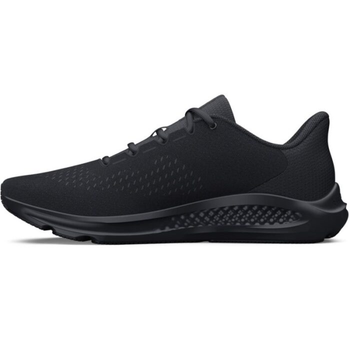 ⁦Under Armour Men's Charged Pursuit 3 Big Logo Shoes - حذاء أندر آرمر تشارجد بيرسيت 3 بيج لوجو للرجال لون أسود ونعل أبيض⁩ - الصورة ⁦2⁩