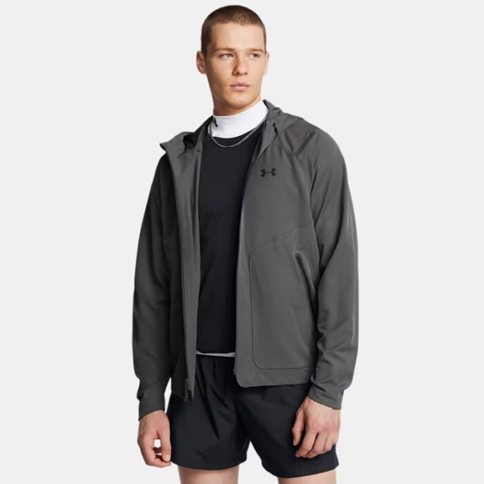103376261_67dca29b0efd7 Under Armour Men's Unstoppable Jacket-جاكيت اندر ارمور أنستوببل ليفت تشيست للرجال لون رمادي - الصورة 1
