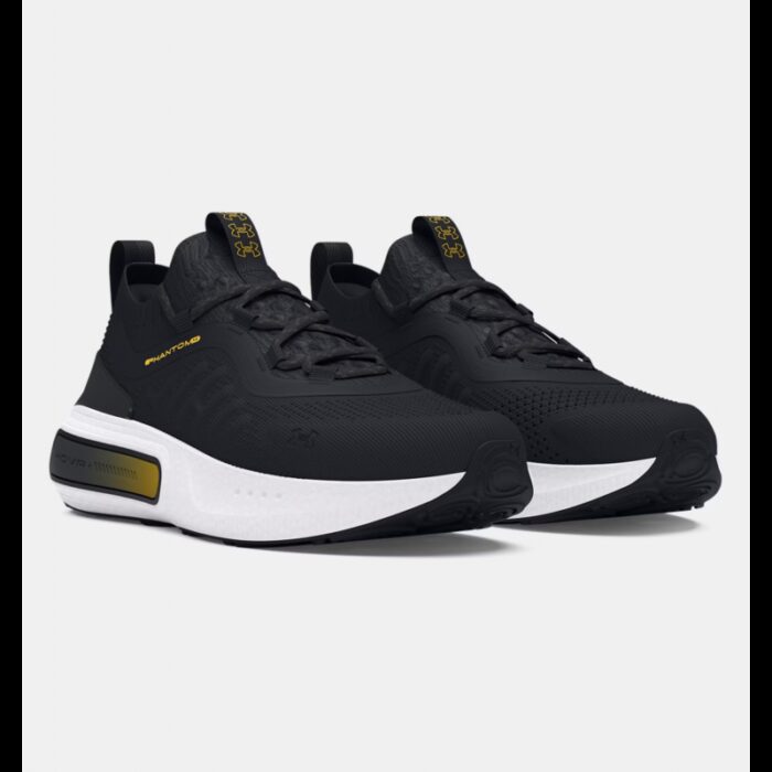 ⁦Under Under Men's UA Phantom 4 Shoes- حذاء اندر ارمور فانتوم 4 للرجال لون أسود ونعل أبيض⁩ - الصورة ⁦4⁩