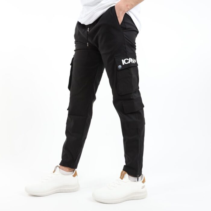 103376277_67dca2c3ef4f0 بنطلون سبورت كاجوال فوتر للرجال لون أسود من I CAN - الصورة 1