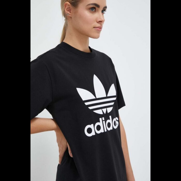 ⁦adidas Women's Adicolor Classics Trefoil Tee - Black⁩ - الصورة ⁦4⁩