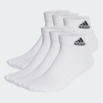 adidas Unisex' Cushioned Sportswear Ankle Socks 6 Pairs - White