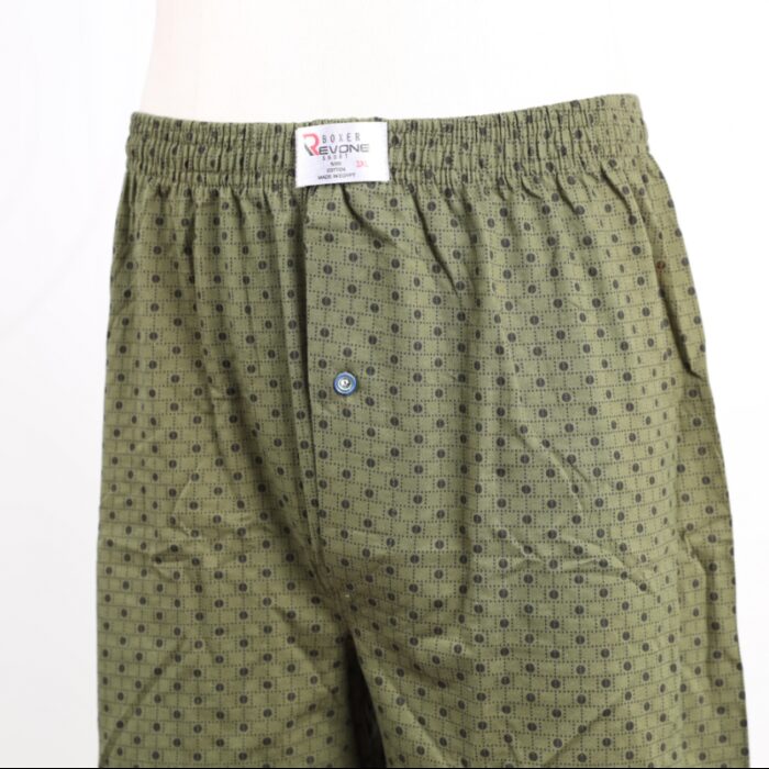 ⁦بوكسر بتصميم زر للرجال لون زيتي⁩ - الصورة ⁦2⁩