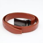 ⁦سير جلد طبيعي رسمي بتصميم ابزيم للرجال لون عسلي⁩ - الصورة ⁦5⁩