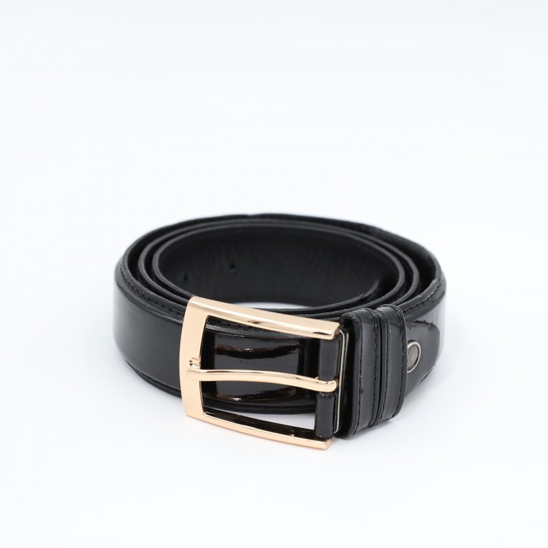 ⁦سير جلد طبيعي رسمي للرجال لون أسود⁩ - الصورة ⁦1⁩