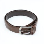 ⁦سير جلد طبيعي رسمي بتصميم ابزيم للرجال لون أسود⁩ - الصورة ⁦4⁩