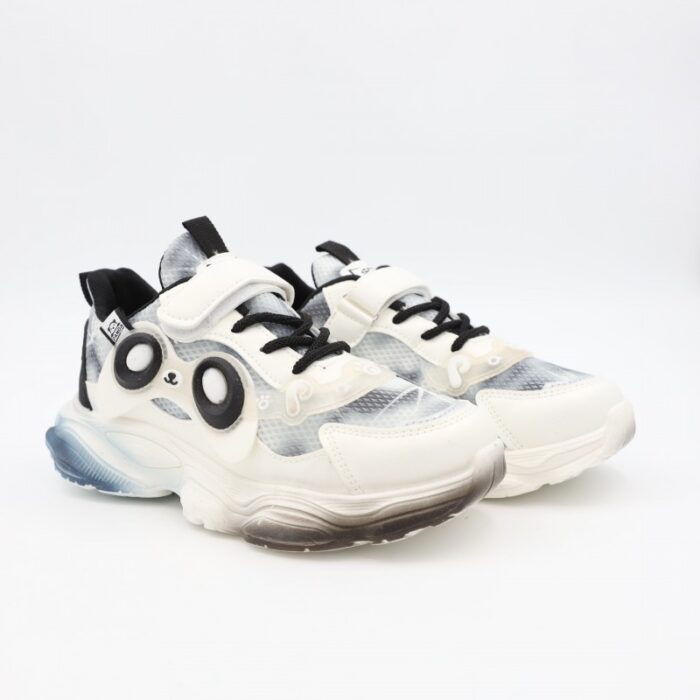 103376421_67dca3f10f695 بوت رياضي بناتي للأطفال لون أبيض وأسود - الصورة 1