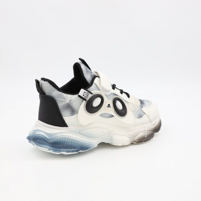 ⁦بوت رياضي بناتي للأطفال لون أبيض وأسود⁩ - الصورة ⁦4⁩