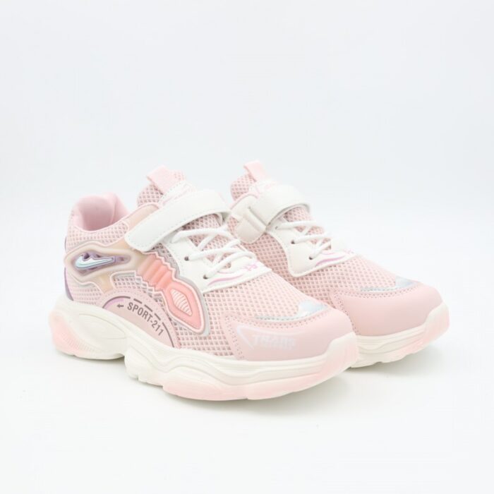 103376423_67dca3f89b845 بوت رياضي بناتي للأطفال لون زهري وأبيض - الصورة 1