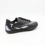 ⁦حذاء برباط للأطفال والرجال لون أسود مع رمادي ونعل أسود⁩ - الصورة ⁦4⁩