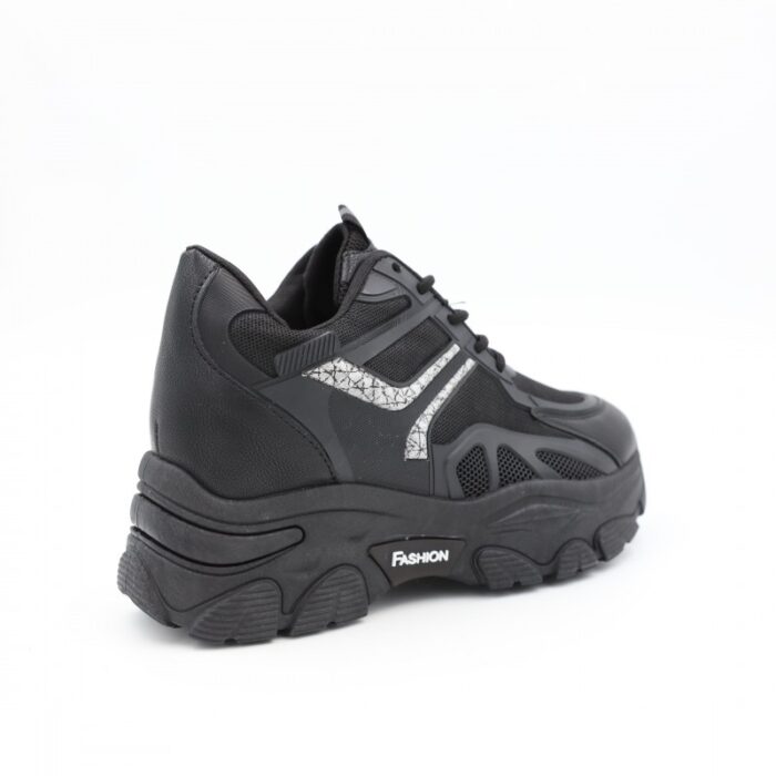 ⁦حذاء رياضي للنساء بكعب لون أسود⁩ - الصورة ⁦4⁩