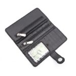 ⁦محفظة صناعه يدويه جلد طبيعي للنساء لون اسود مقاس 20*11⁩ - الصورة ⁦5⁩