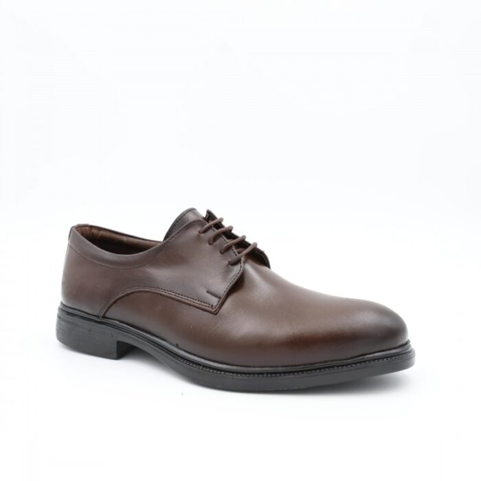 ⁦حذاء رسمي برباط للرجال جلد طبيعي لون بني ونعل أسود من I Can⁩ - الصورة ⁦2⁩