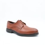 ⁦حذاء رسمي برباط للرجال جلد طبيعي لون عسلي ونعل أسود من I Can⁩ - الصورة ⁦2⁩