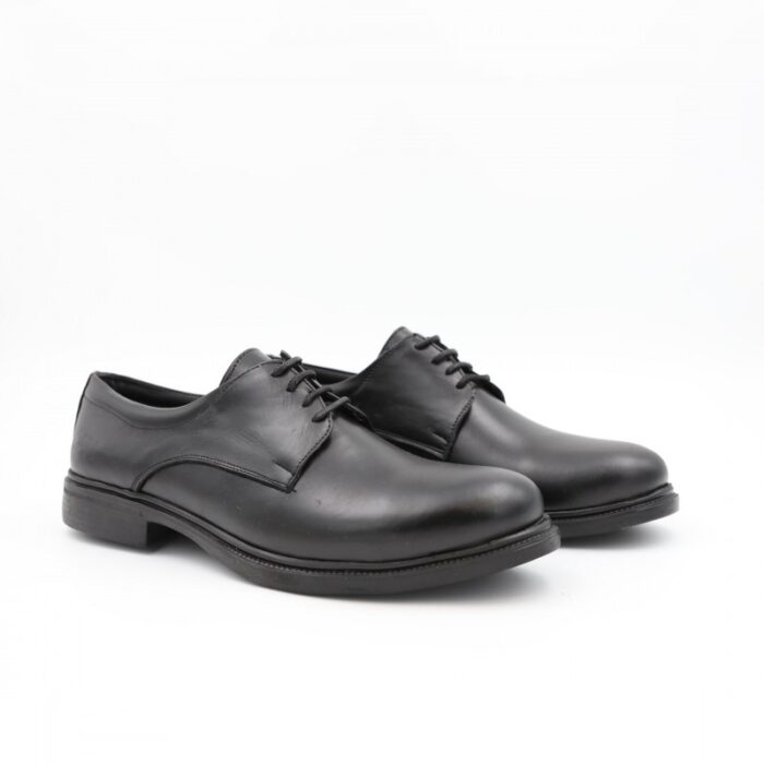 103376506_67dca4829e536 حذاء رسمي برباط للرجال جلد طبيعي لون أسود ونعل أسود من I Can - الصورة 1