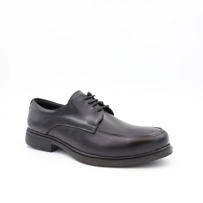 ⁦حذاء رسمي برباط للرجال جلد طبيعي لون أسود ونعل أسود من I Can⁩ - الصورة ⁦2⁩