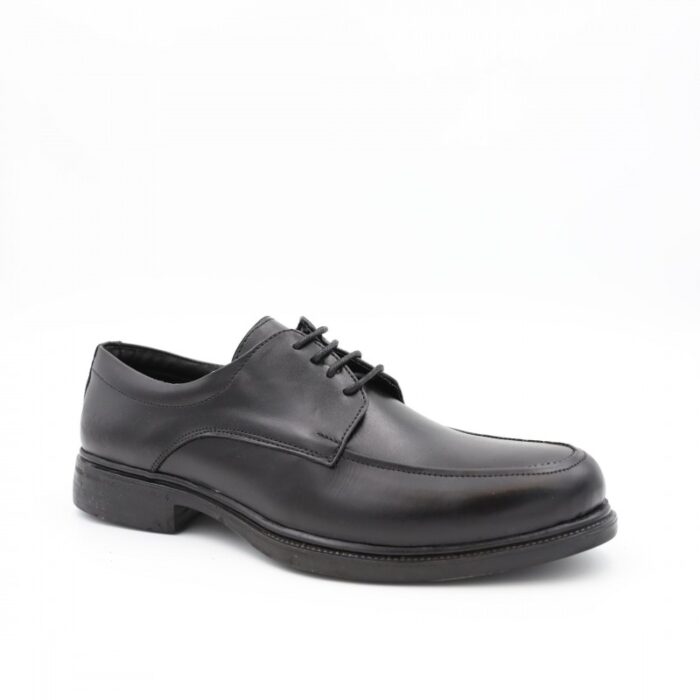 ⁦حذاء رسمي برباط للرجال جلد طبيعي لون أسود ونعل أسود من I Can⁩ - الصورة ⁦2⁩