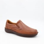 ⁦حذاء كاجوال للرجال جلد طبيعي لون عسلي ونعل أسود من I Can⁩ - الصورة ⁦3⁩