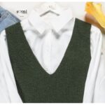 ⁦طقم قميص مع فست صوف لون أخضر وأبيض⁩ - الصورة ⁦2⁩