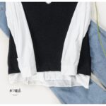 ⁦طقم قميص مع فست صوف لون أسود وأبيض⁩ - الصورة ⁦3⁩