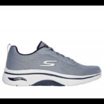 ⁦Skechers Men's Go Walk Arch Fit 2.0-Idyllic 2 Shoes -حذاء سكيتشرز جو ووك ارتش فيت 2.0 للرجال لون رمادي ونعل أبيض⁩ - الصورة ⁦2⁩