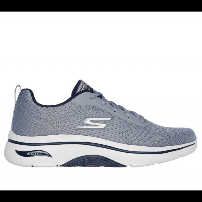 ⁦Skechers Men's Go Walk Arch Fit 2.0-Idyllic 2 Shoes -حذاء سكيتشرز جو ووك ارتش فيت 2.0 للرجال لون رمادي ونعل أبيض⁩ - الصورة ⁦2⁩