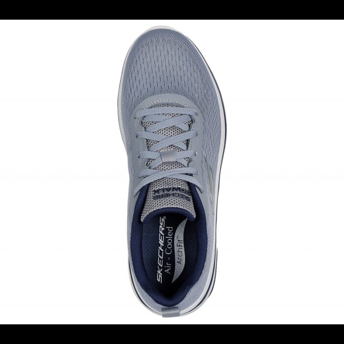 ⁦Skechers Men's Go Walk Arch Fit 2.0-Idyllic 2 Shoes -حذاء سكيتشرز جو ووك ارتش فيت 2.0 للرجال لون رمادي ونعل أبيض⁩ - الصورة ⁦3⁩