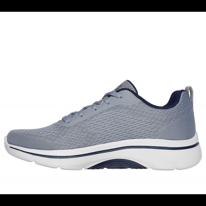 ⁦Skechers Men's Go Walk Arch Fit 2.0-Idyllic 2 Shoes -حذاء سكيتشرز جو ووك ارتش فيت 2.0 للرجال لون رمادي ونعل أبيض⁩ - الصورة ⁦5⁩