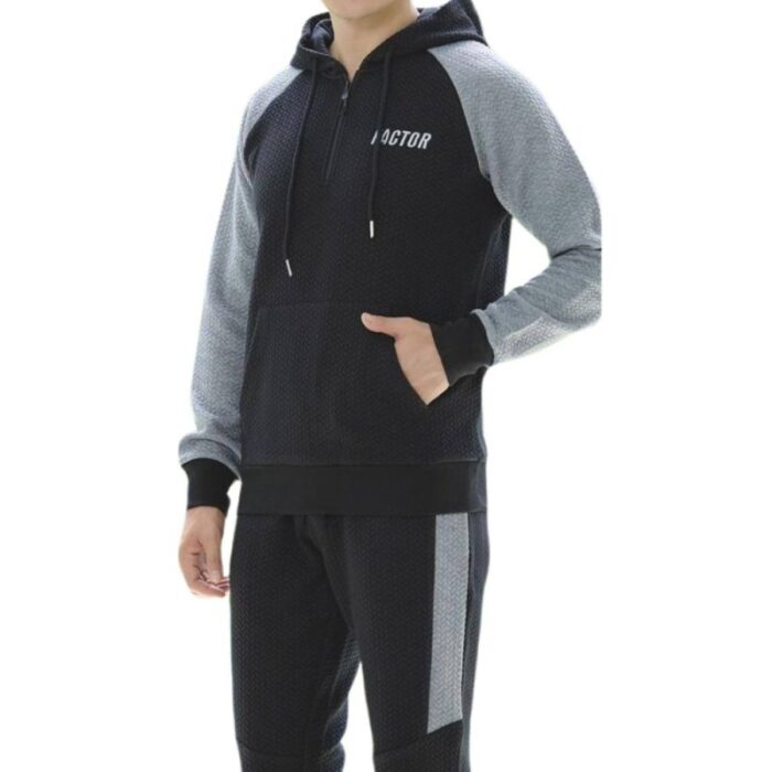 103376799_67dca68628659 طقم تريننج جاكيت + بنطلون قماش مجكر خريفي ربيعي - الصورة 1