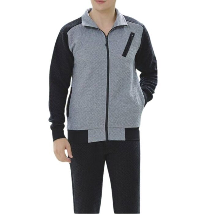 ⁦طقم تريننج جاكيت + بنطلون قماش مجكر خريفي ربيعي⁩ - الصورة ⁦2⁩