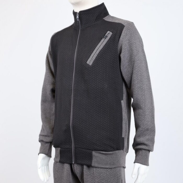 ⁦طقم تريننج جاكيت + بنطلون قماش مجكر خريفي ربيعي⁩ - الصورة ⁦2⁩