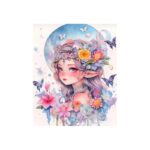 ⁦لوحة تزيين الألماس DIY D5 بتصميم بنت مقاس 33* 27 سم⁩ - الصورة ⁦5⁩