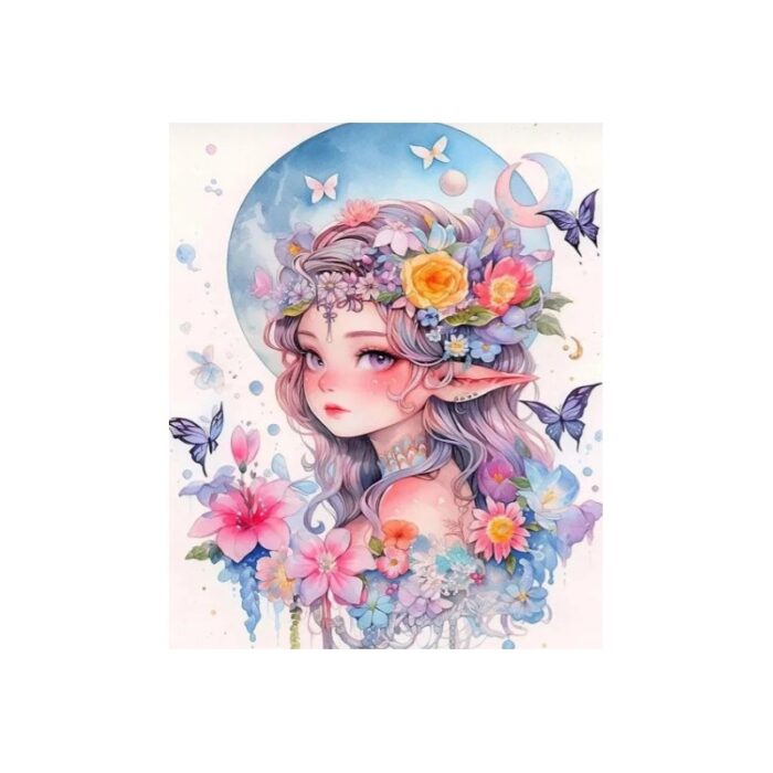 ⁦لوحة تزيين الألماس DIY D5 بتصميم بنت مقاس 33* 27 سم⁩ - الصورة ⁦5⁩