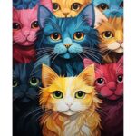 ⁦لوحة تزيين الألماس DIY D5 بتصميم قطط مقاس 33* 27 سم⁩ - الصورة ⁦5⁩