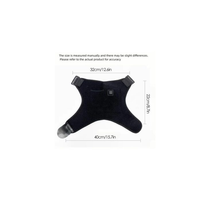 ⁦مشد تدفئة كهربائي للكتف لتخفيف الالام يعمل من خلال سلك USB - ذات 3 مستويات لتعديل درجة الحرارة لون أسود⁩ - الصورة ⁦5⁩