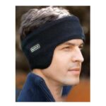 غطاء شتوي دافئ مرن لتدفئة الأذنين للرجال والنساء يمكن ارتداؤها أثناء الجري وركوب الدراجات لون أسود