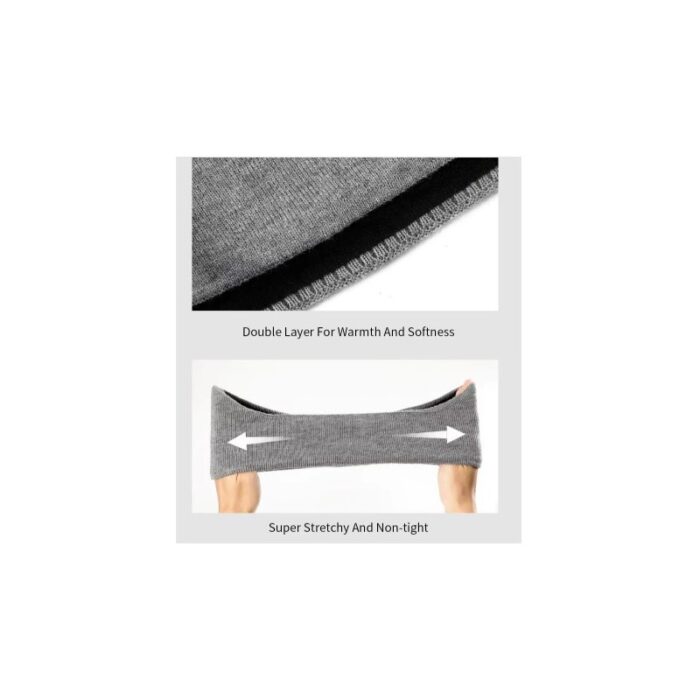 ⁦غطاء شتوي دافئ مرن لتدفئة الأذنين للرجال والنساء يمكن ارتداؤها أثناء الجري وركوب الدراجات لون أسود⁩ - الصورة ⁦3⁩